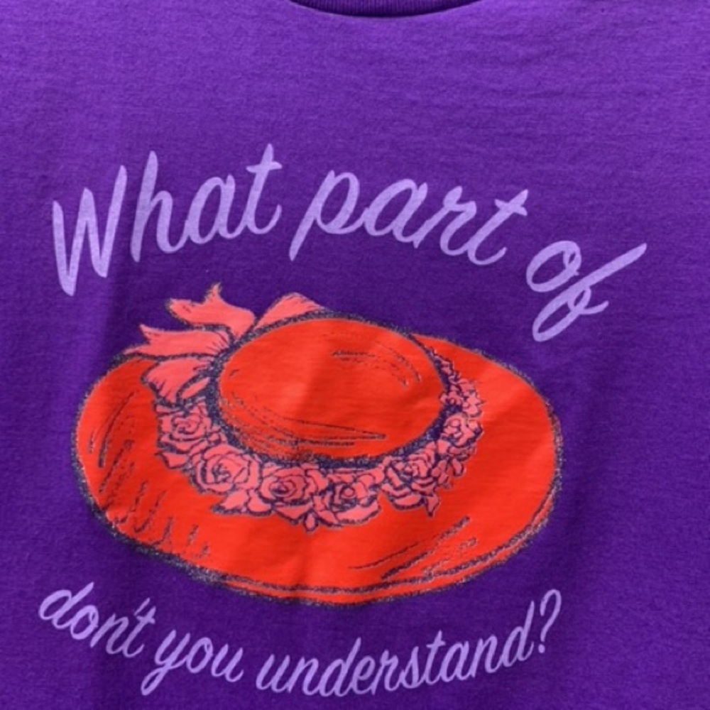 S,M, or 2x purple shirt red hat